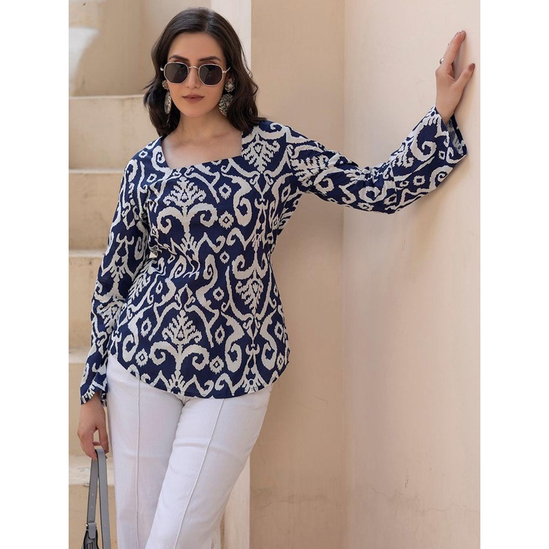 TITTLI Women Ethnic Motifs Printed Square Neck Tunics