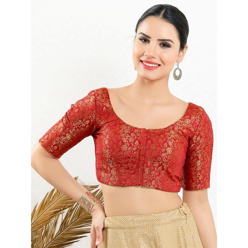 VAMAS – THE DESIGNER BLOUSES  Round Neck Saree Blouse