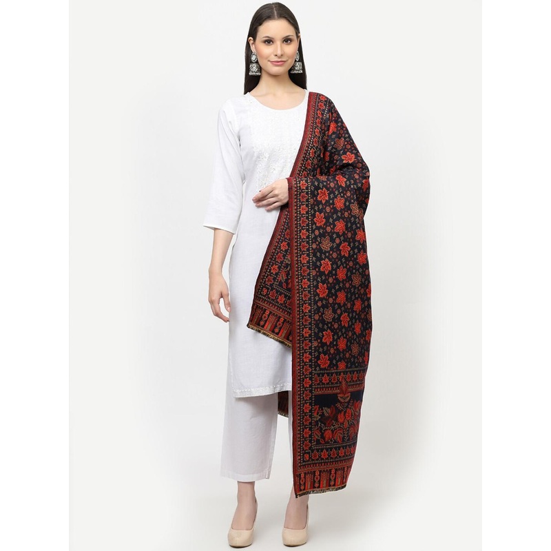 WEAVERS VILLA Ethnic Motifs Woven Design Winter Shawl