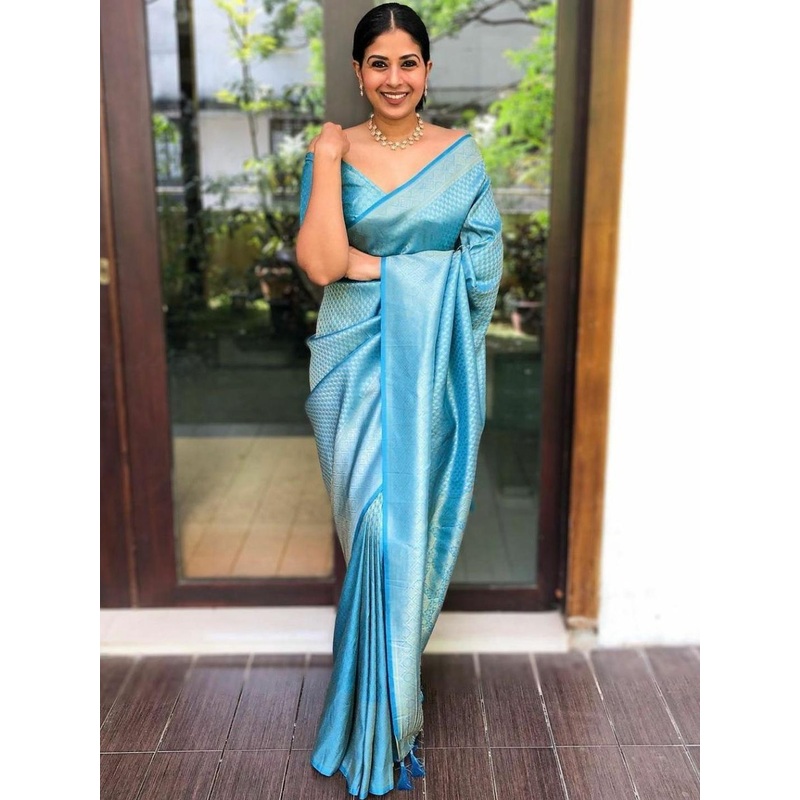 YAMUNE Woven Design Zari Banarasi Saree