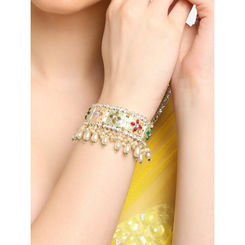 Zaveri Pearls Kundan Wraparound Bracelet