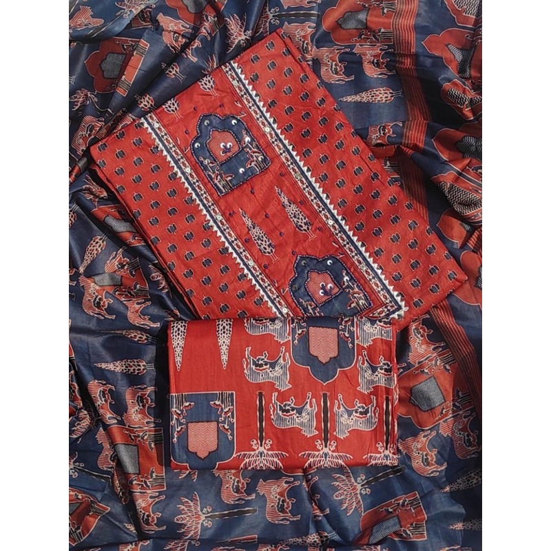 GC 80 BY GAURI COLLECTION Floral Printed Pure Cotton Unstitched Dress Material