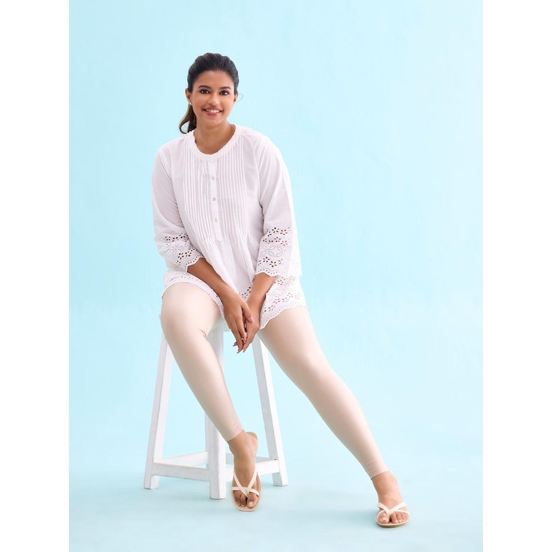 Go Colors Slim-Fit Shimmer Ankle-Length Leggings