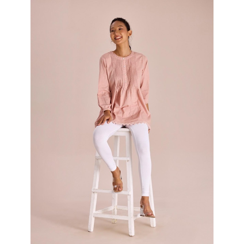 Go Colors Women White Solid Ankle-Length Leggings