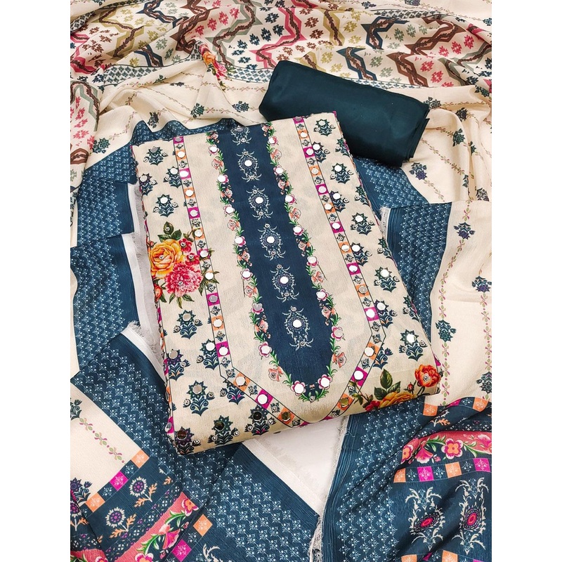 KALINI Printed Unstitched Dress Material