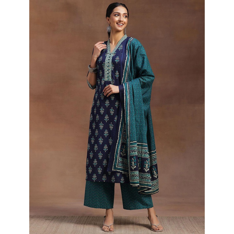 Libas Women Ethnic Motifs Printed Kurta with Palazzos & Dupatta