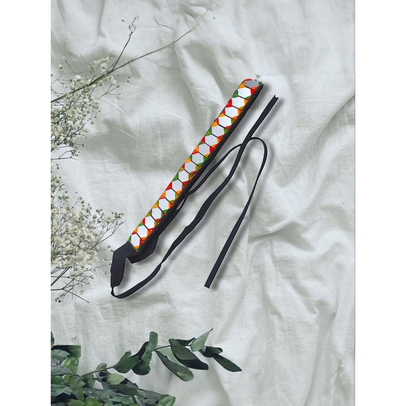 Niddleman Women Mirror Embroidered Fabric Belt