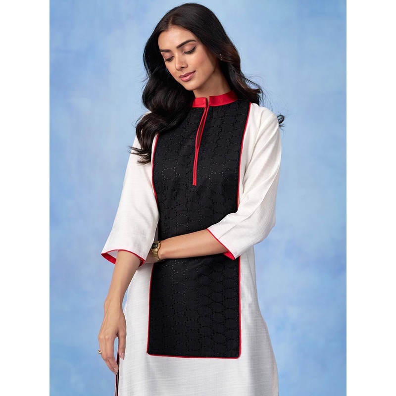 Sangria Colorblocked Straight Kurta & Palazzo