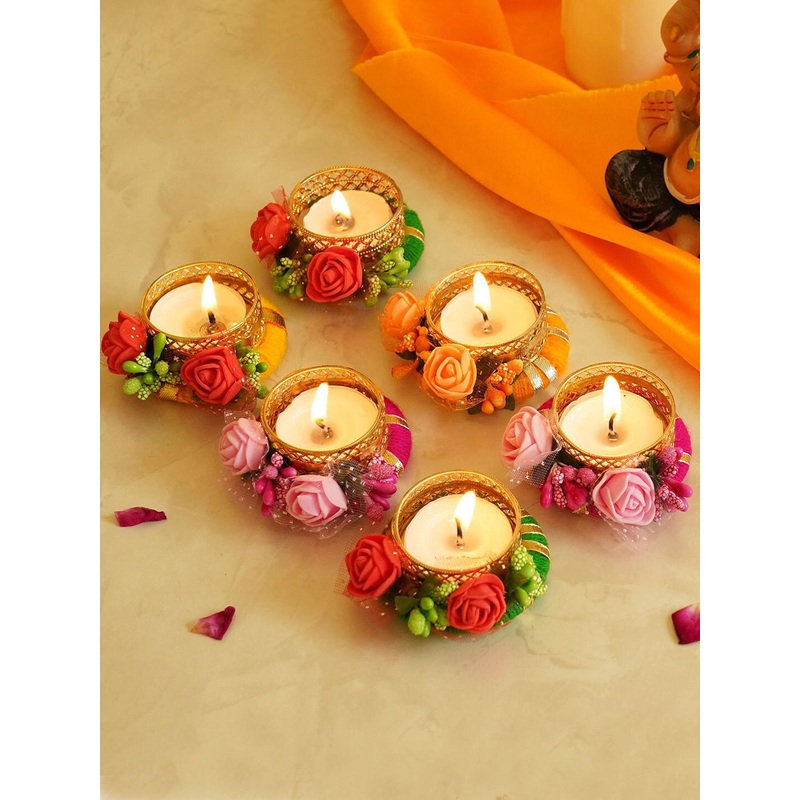 TIED RIBBONS Set of 6 Tealight Candle Holder