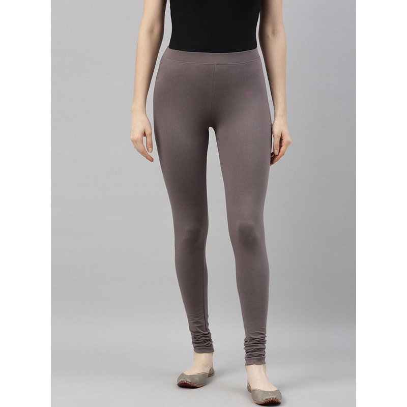 TWIN BIRDS Women Grey Solid Churidar-Length Leggings