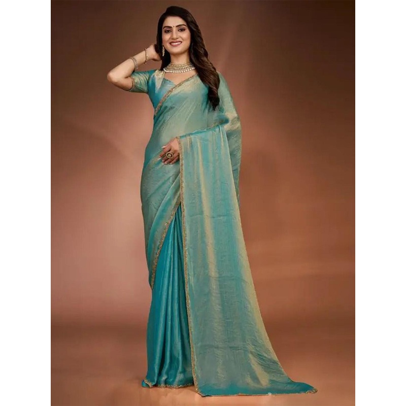 VRAGI Embellished Pure Chiffon Saree