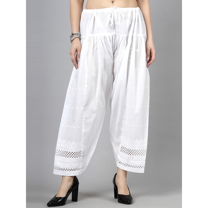 Clora Creation Women Chikankari Pure Cotton Loose Fit Salwar