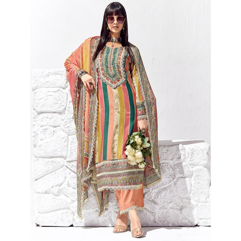 Indo Era Women Ethnic Motifs Printed Regular Kurta Trousers With Dupatta