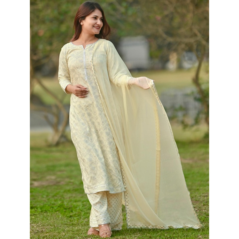 Libas Women Printed Kurta with Palazzos & Dupatta