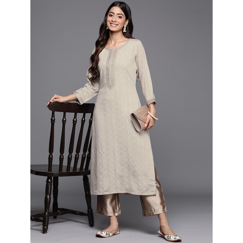 Libas Woven Design Pastels Dobby Kurta