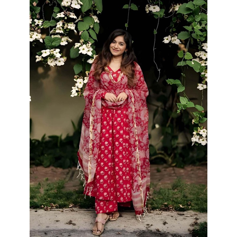 SheChoiceFAB Women Ethnic Motifs Printed Kurta with Palazzos &  Dupatta