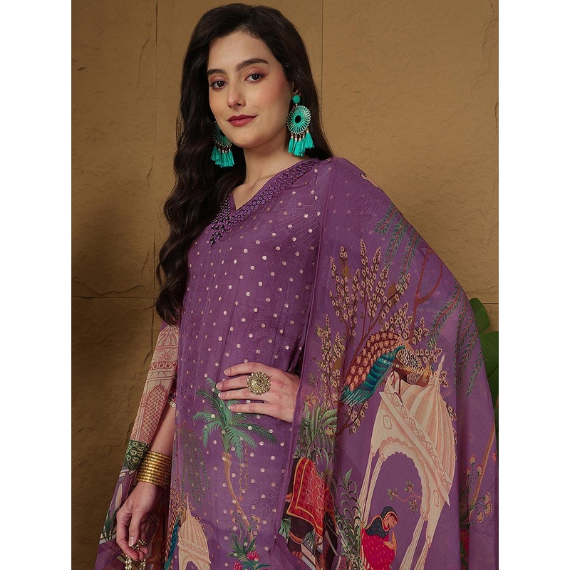 Skylee Pop Women Ethnic Motifs Printed Kurta with Trousers & Dupatta