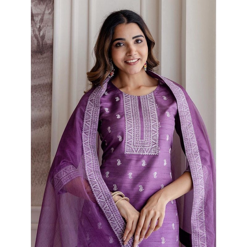 SKYLEE Women Ethnic Motifs Printed Kurta with Trousers & Dupatta