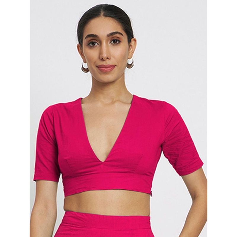 Thevasa Divine Depth V-Neck Blouse