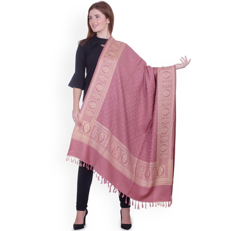 TRUDO Women Ethnic Motifs Woven Design Acrylic Shawl