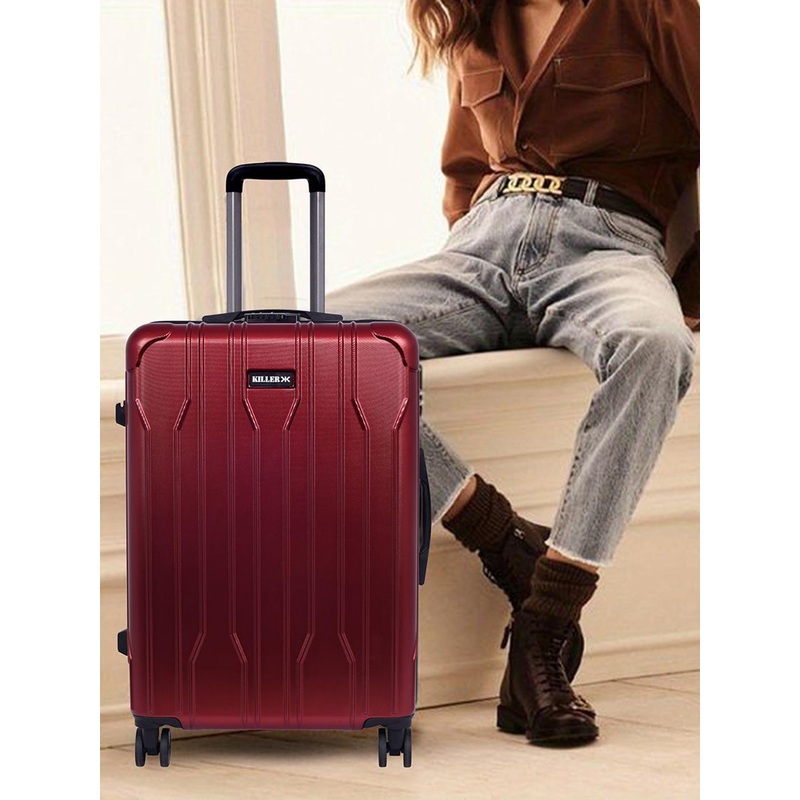 Killer Set Of 2 Textured Hard-Sided Trolley Bag