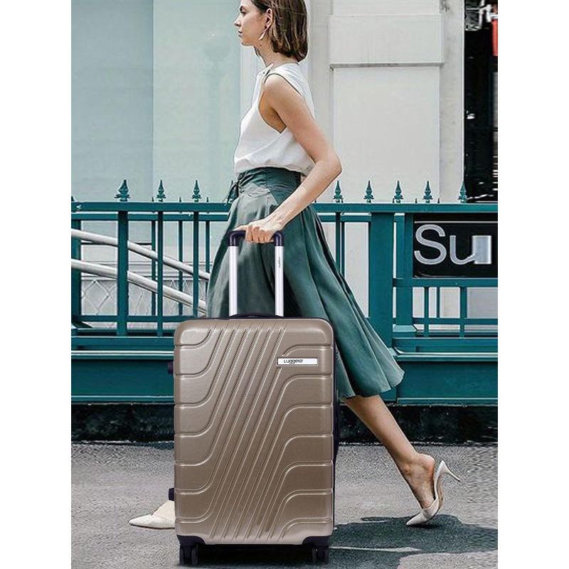 Luggero 360-Degree Rotation Hard-Sided Medium Trolley Bag