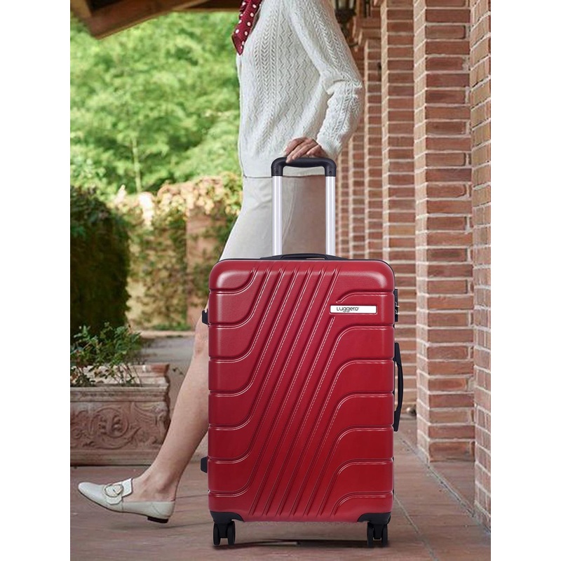 Luggero 360-Degree Rotation Textured Hard-Sided Medium Trolley Bag