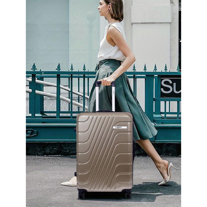 Luggero Hard-Sided Textured Large Trolley Bag