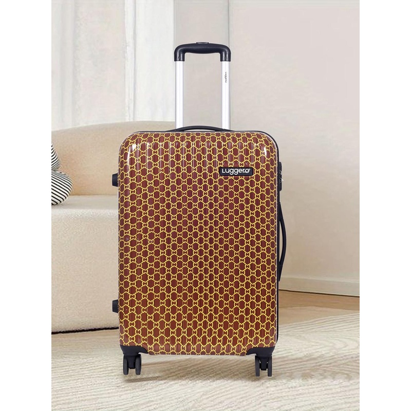 Luggero Printed Hard-Sided Cabin Trolley Bag