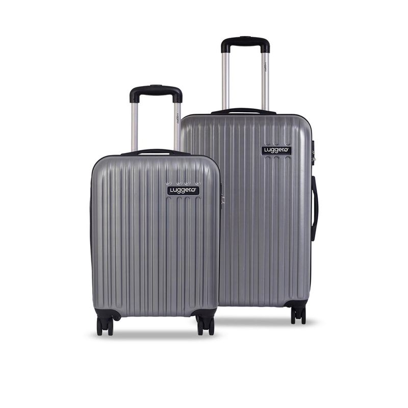Luggero Set Of 2 Textured Trolley Bags