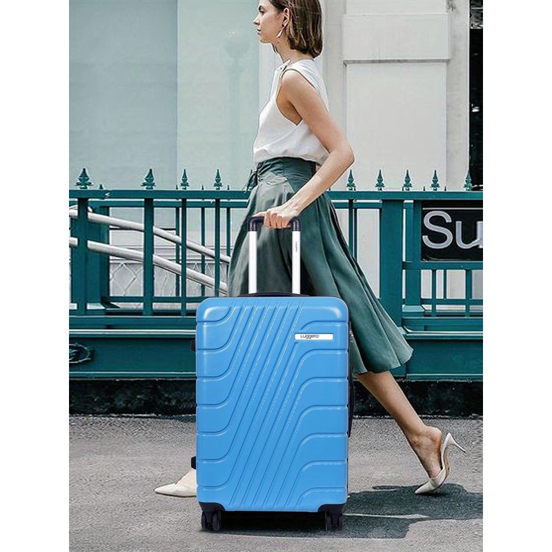 Luggero Textured Hard-Sided Medium Trolley Bag