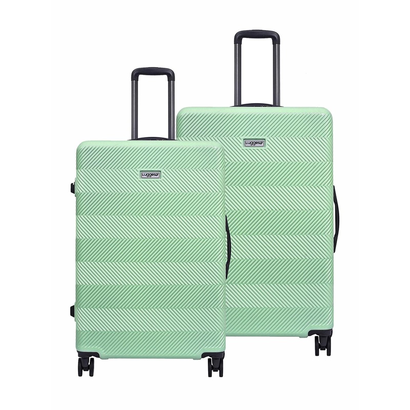 Luggero Unisex ASTRO Set Of 2 Textured Hard Sided 360-Degree Rotation Trolley Bags