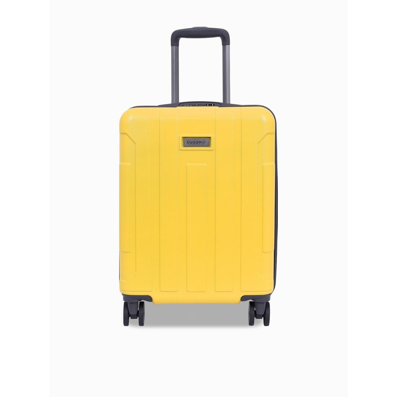 Luggero Unisex Textured Hard Sided 360-Degree Rotation Cabin Trolley Bag