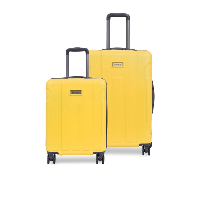 Luggero Unisex Textured Set Of 2 Hard-Sided 360-Degree Rotation Trolley Bags