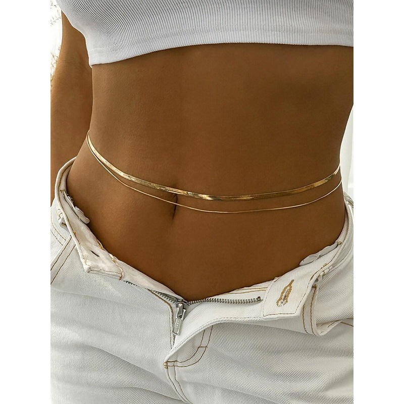 Peora Gold Plated Studded Waist Chain Saree Accessories