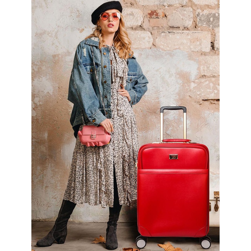 REDHORNS Textured Soft-Sided Cabin Trolley Bag