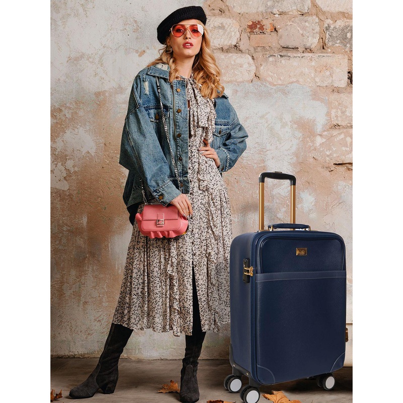 REDHORNS Textured Soft-Sided Medium Trolley Bag