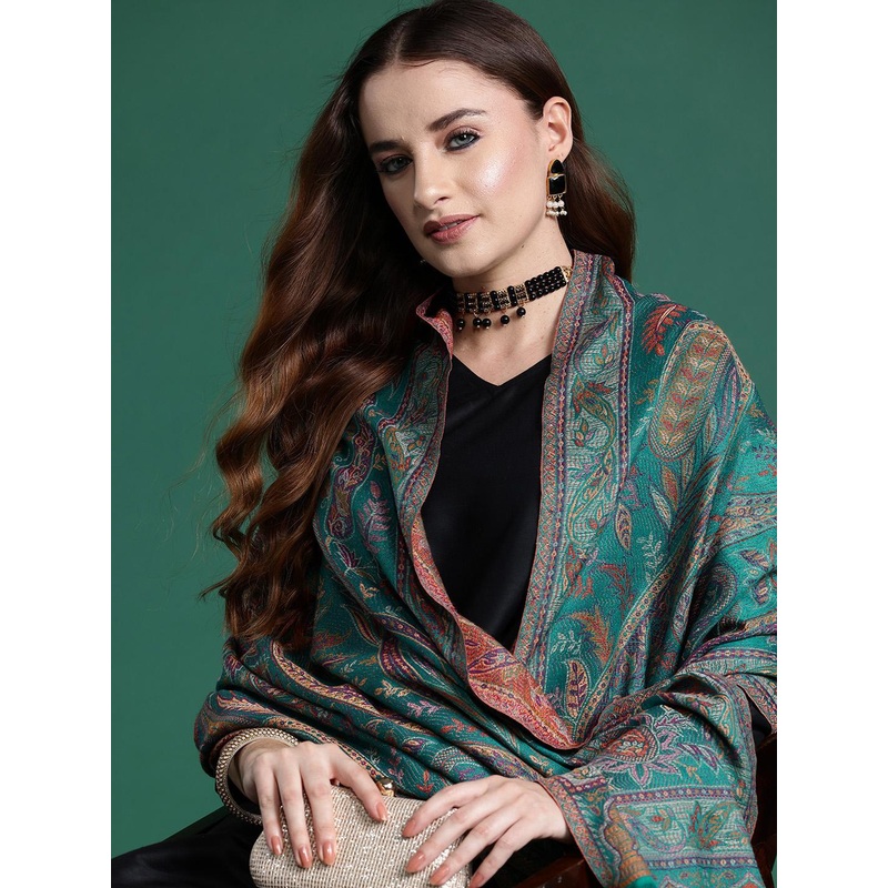 Sangria Paisley Woven Design Stole