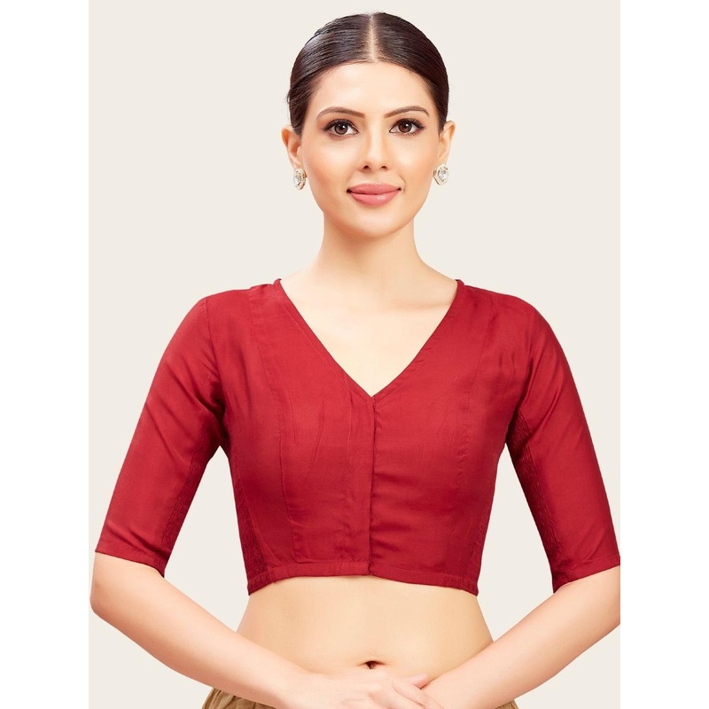 Studio Shringaar V-Neck Smocked Stretchable Saree Blouse