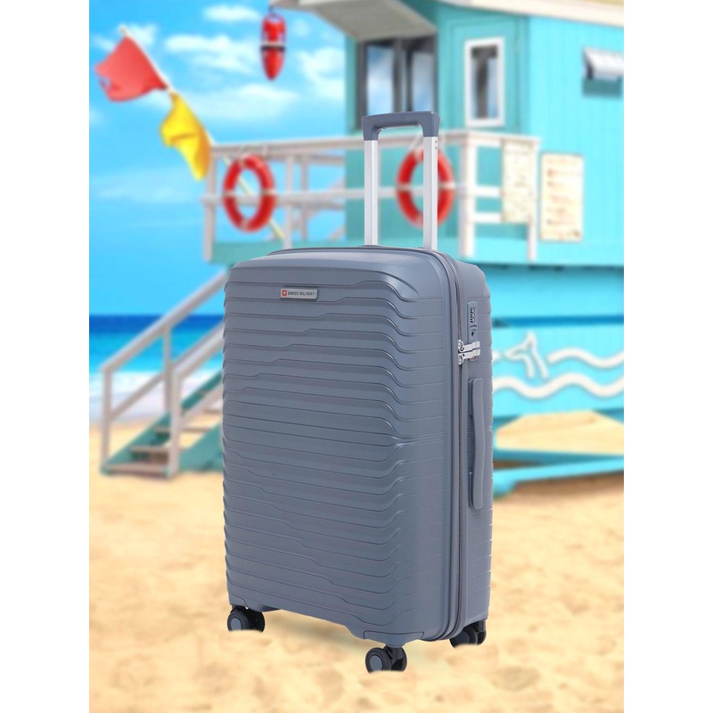 SWISS MILITARY HORIZON Striped Hard-Sided Cabin Trolley Bag 44 L