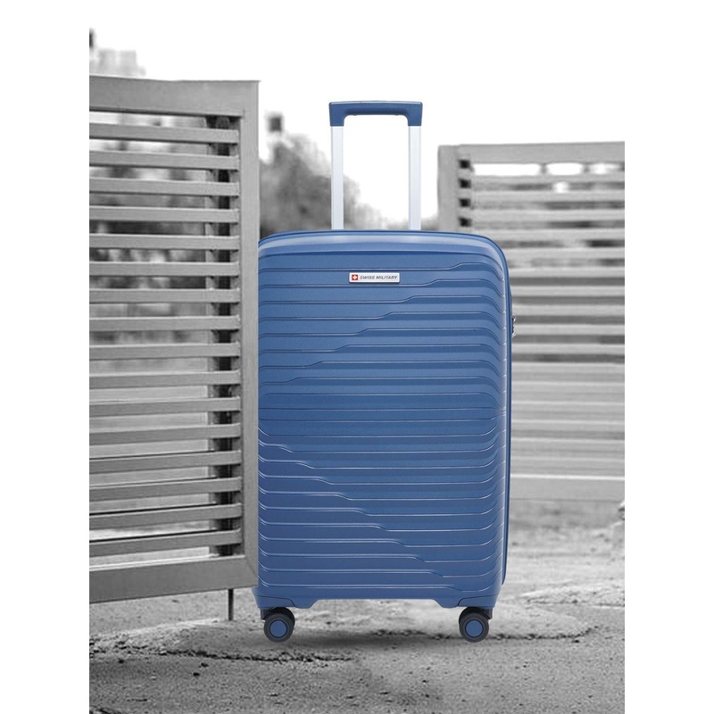 SWISS MILITARY Textured Hard-Sided Large Trolley Bag