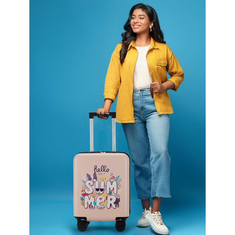 THE CLOWNFISH Kids Unisex Printed Cabin Trolley Bag