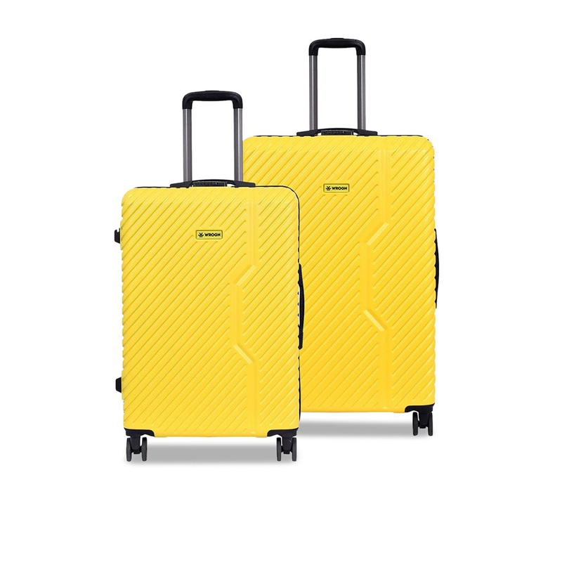 WROGN Set Of 2 Textured Hard Sided Large & Medium Trolley Bag