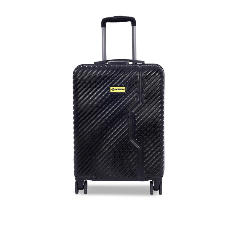 WROGN Textured Soft-Sided Small Black Unisex Trolley Bag