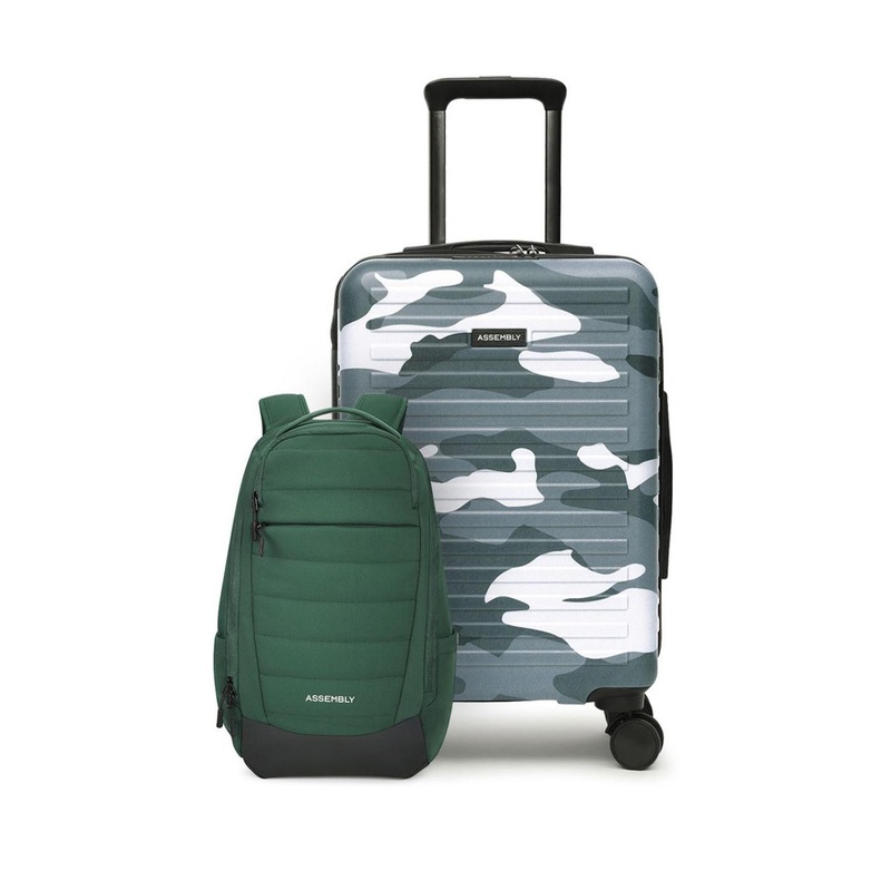 Assembly Camo Green Printed Check-In Trolley Bag – 24 Inches with Travel Duffle Bag