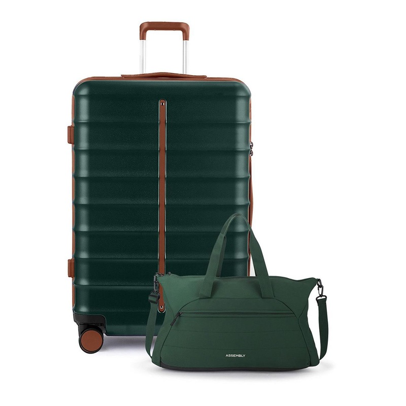 Assembly Hard Sided Trolley Suitcase With Laptop Bag, USB Charging Port & Shoe Pocket