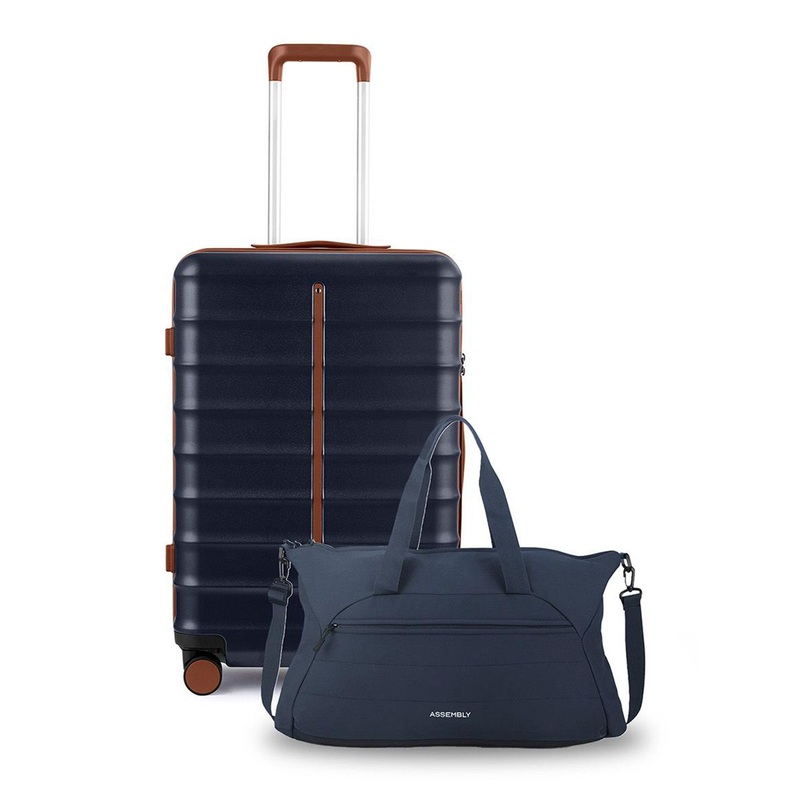 Assembly Odyssey Set Of 2 Textured Hard-Sided Cabin Trolley Bag & Duffle Bag