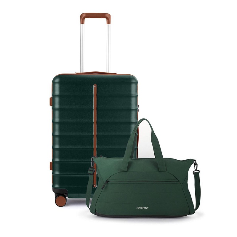 Assembly Odyssey Unisex Set Of 2 Textured Hard-Sided Cabin Trolley Bag & Duffle Bag