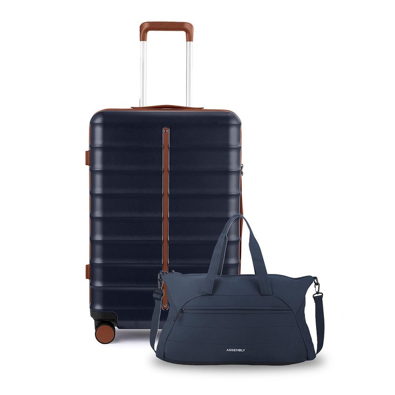 Assembly Odyssey Unisex Set Of 2 Textured Hard-Sided Medium Trolley Bag & Duffle Bag