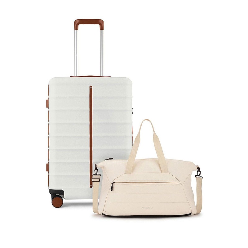 Assembly Odyssey White Premium Lightweight Cabin Trolley Bag with Travel Duffle Bag